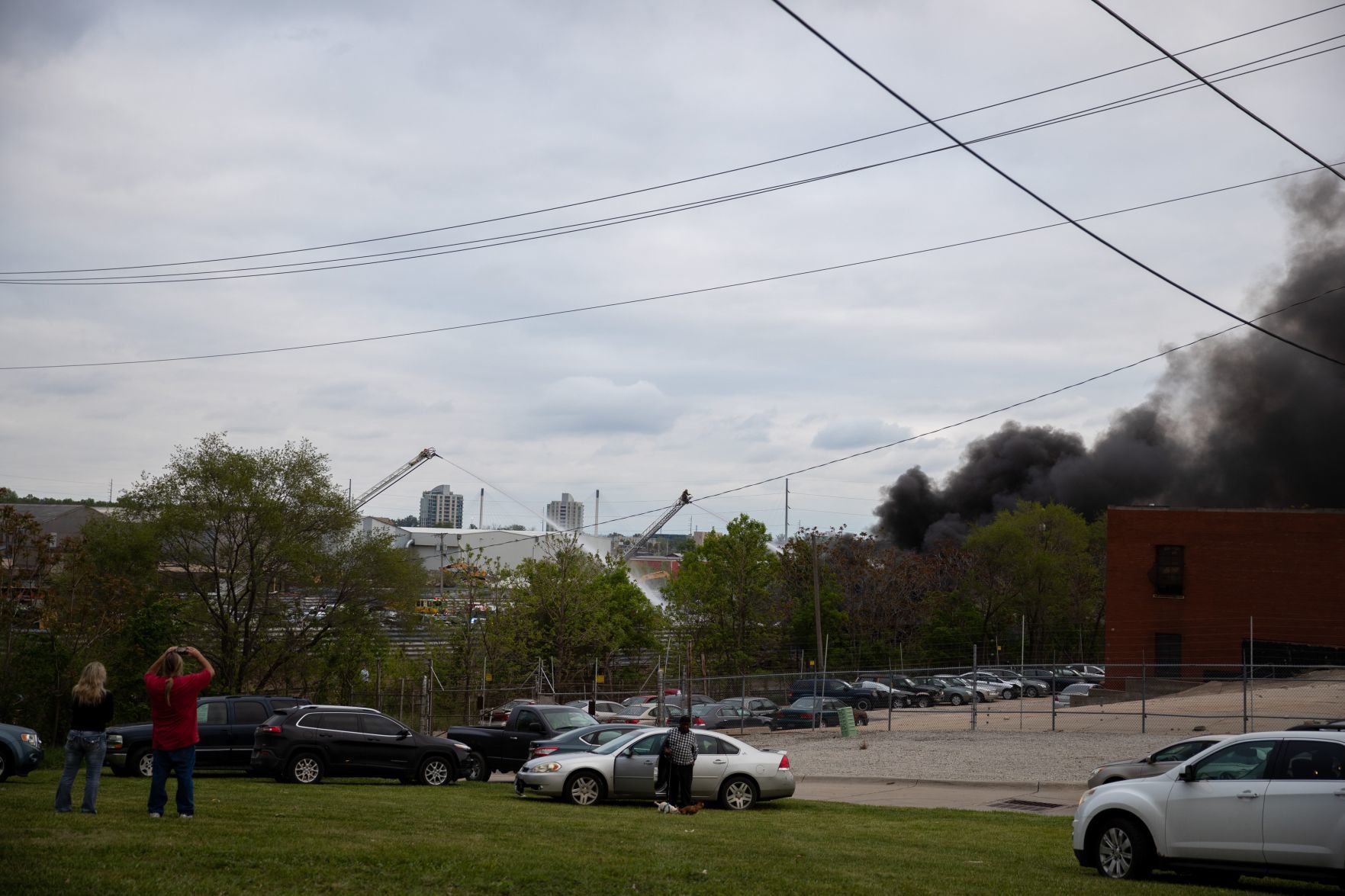 Salvage yard fire